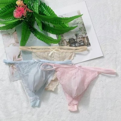 Herren durchsichtig nahtlos Spitze Tanga Unterwäsche G String Beutel Stretch Pa