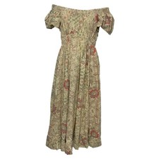 Ulla Johnson Off Shoulder Midi Length Dress In Print Cotton Women Multi Size 0