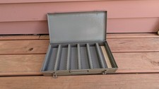 Vintage Brumberger 35mm Slide Storage Case Metal Photo Transparency Organizer Bo