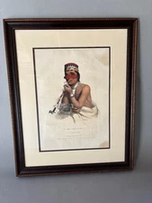 Original 1836 Print Litho Wa-Em-Boesh-Kaa Chippeway Chief C King E C Biddle