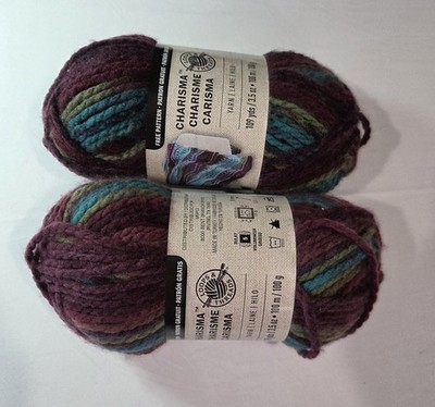 Lot of 2 skeins Loops & Threads Charisma ''Mulberry Bush'' Wt. 5 Bulky 109 Yds ech