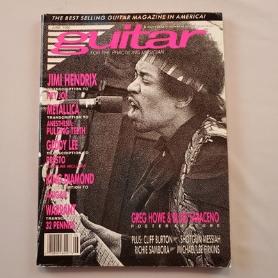 Guitar Magazine Vol 7 #8 Jun 1990 Jimi Hendrix Greg Howe Blues Saraceno Poster
