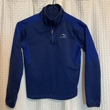 LL BEAN Tech Top Pacer Quarter Zip Boys' Medium 5-6 Alpine Blue Pullover