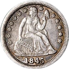 1845-P Seated Liberty Dime