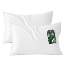 Bedsure Zipper Pillow Cases Queen, Cooling Queen 20" x 30" , 02 - White