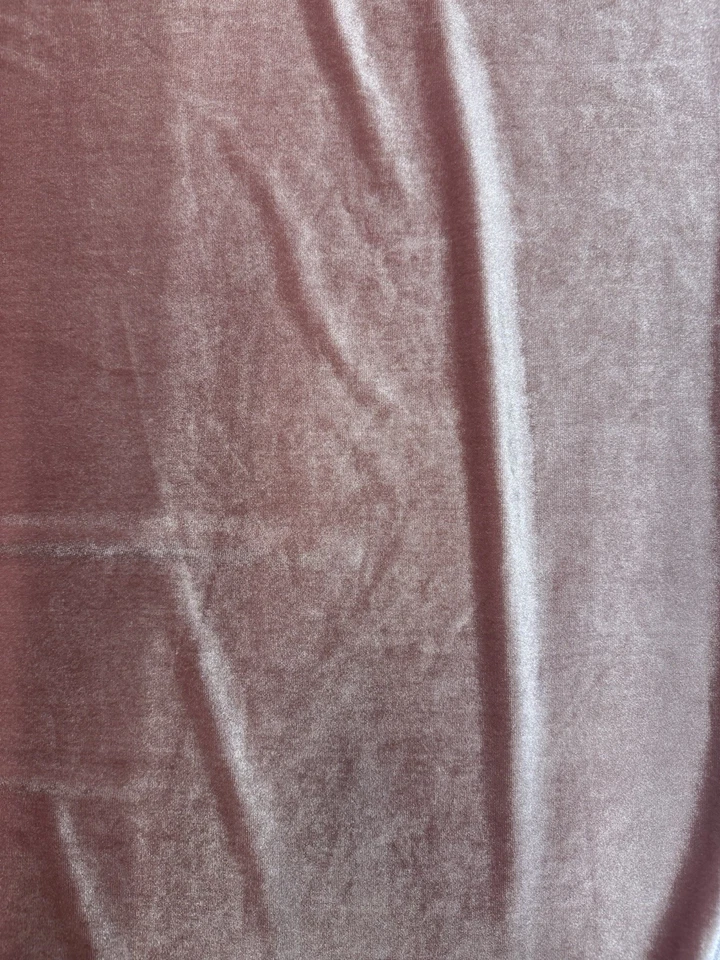 Blush Pink Stretch Velvet Velour Fabric, 145cm Wide, Apparel & Craft - Image 3 of 4