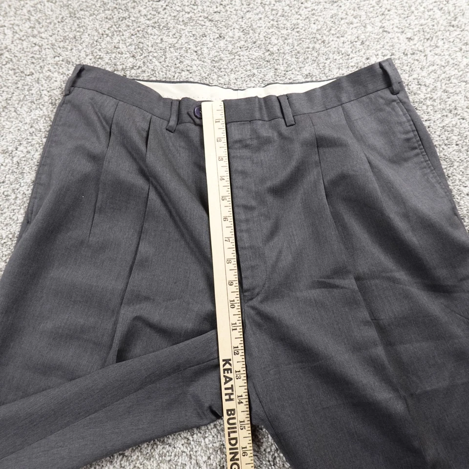Calça Ralph Lauren Masculina 36X34 Cinza Lã Cashmere Calça Chino Calças Plissadas - Imagem 4 de 4