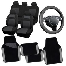 3D Air Mesh Car Seat Covers Full Sets w/5mm Sponge, 4Pcs Waterproof Gray Combo