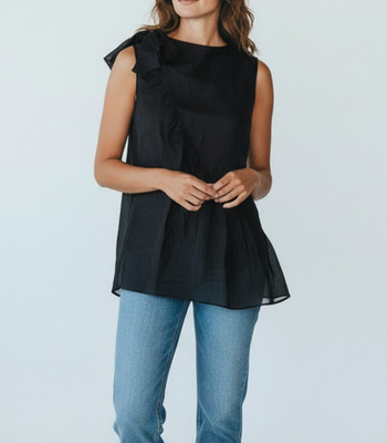 B5 Auth MOSCHINO Cheap & Chic Sleeveless See Through Chiffon Top Blouse Sz 12