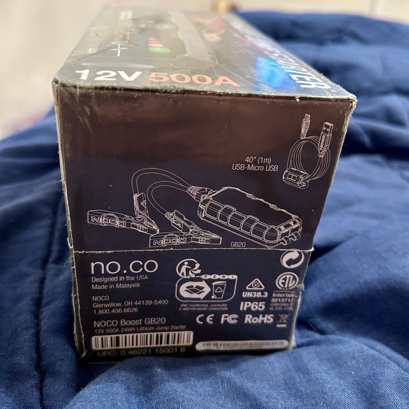 NEW NOCO GB20 500 Amp Boost Sport UltraSafe Lithium Jump Starter