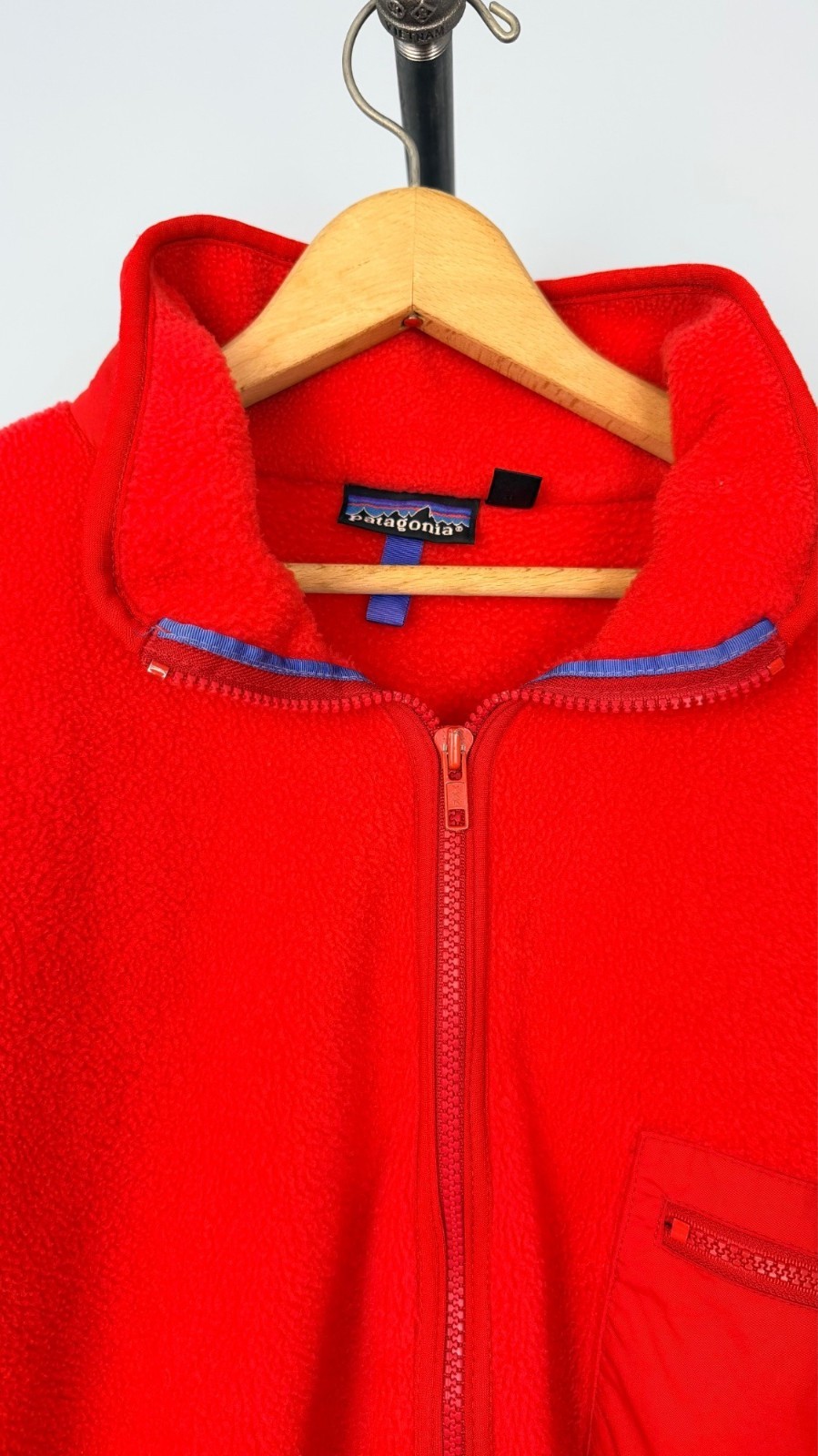 Vintage 90s Patagonia Synchilla Red Full Zip Fleece Jacket XXL Made In USA image 7
