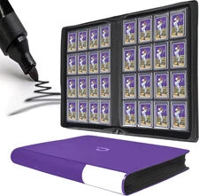 Toploader Binder, Holds 640 Toploaders - 16-Pocket Top Loader Binder for 3" X 4"