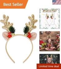 Christmas Headband Reindeer Antlers Headbands Cute Gold Hair Bands Christmas Cos