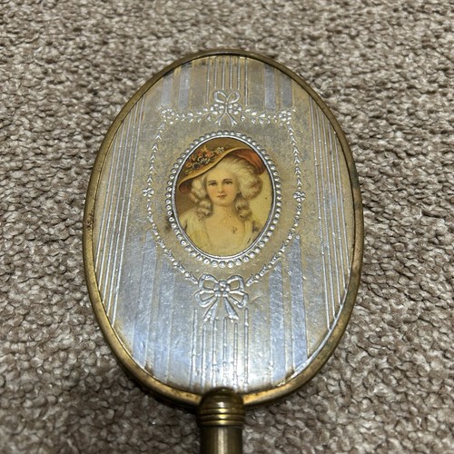 Victorian Style PORTRAIT OF A LADY 22k Gold Plate Vanity Mirror ANTIQUE VINTAGE - Picture 7 of 9