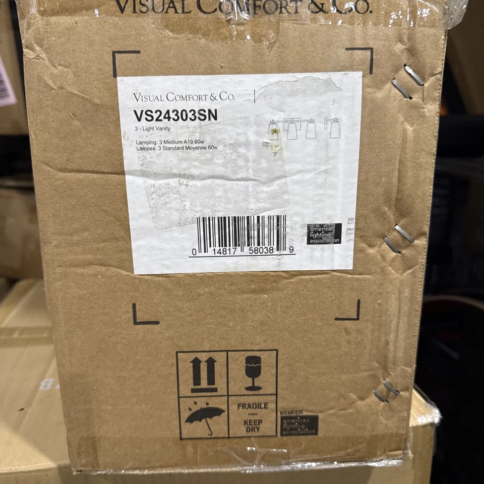 Mercer 21,5 pulgadas Lámpara de tocador de baño moderna de níquel satinado con 3 luces W. Foto 4 de 4