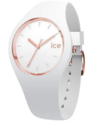 Ice-Watch ICE 000978 Glam white rosègold Medium Damenuhr neu Silikon weiß M17 - Bild 1 von 2