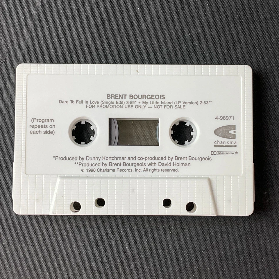 1990 Brent Bourgeois: Dare To Fall In Love VG+ Single PROMO CD & Cassette WOW! Foto 4 de 4