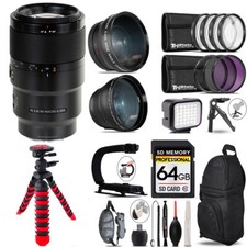 Sony FE 90mm f/2.8 Macro G OSS Lens LED Light Tripod -64GB Kit