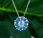 Nwt Beautiful Boho Blue Sunflower Necklace!