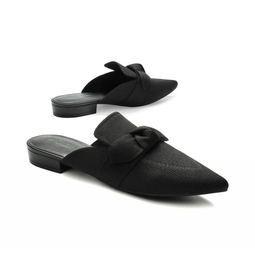 Damen Spitz zulaufende Pantolette Flache Schuhe Leicht Bequem Slipper Flache Schuhe - Bild 4 von 31