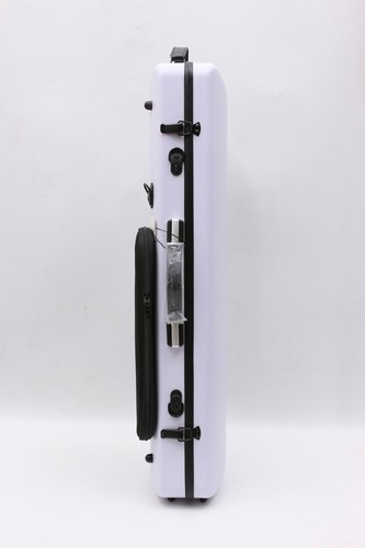 White 4/4 Violin Case - Carbon Fiber, Music Sheet Bag, Oblong Design - Imagen 9 de 11