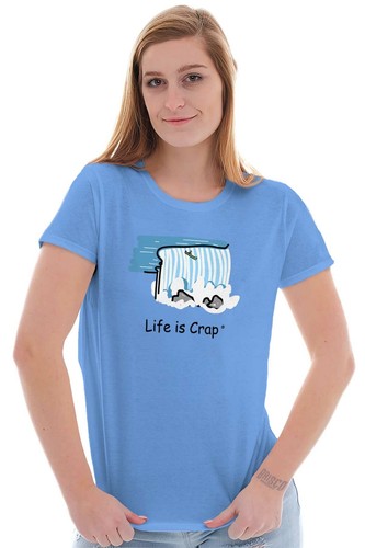 Life Crap Canoe Waterfall Falling Unlucky Womens Top Junior Graphic Tee - 第 4/9 張圖片