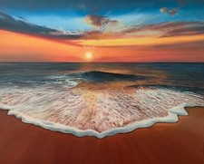 Tramonto sul mare - olio su tela,, GRANDI DIMENSIONI cm. 150 x 120