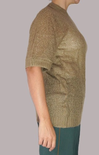 Prada Jumper Brown Alpaca Wool Short Sleeve 42 EU - Picture 2 of 5