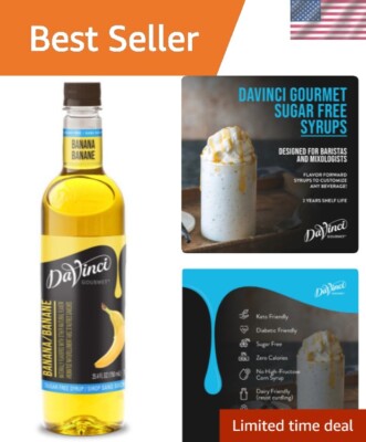 25.4 oz Sugar-Free Banana Syrup - Elevate Beverages & Treats with Flavor