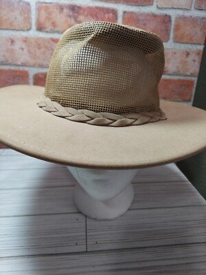 Minnetonka The Air Flow Hat Aussie Safari Tan Genuine Suede 