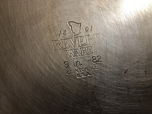 Revere Ware 1801 Stainless Steel Tri Ply 9 in Skillet NO LID U.S.A. Clinton ILL - Picture 5 of 7