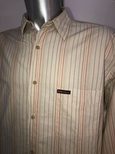 Pretty Beige Striped Shirt MARLBORO CLASSICS Size XL Excellent Condition - Picture 2 of 3