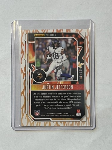 2022 Panini Phoenix Hot Routes Bronze Justin Jefferson #HR-9 24/50 Vikings - Picture 2 of 2