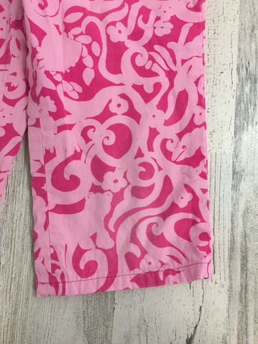 Vtg Lilly Pulitzer Pink 7Cs Print Capri Pants Shorts Crop Girls Sz 5 - Picture 4 of 18