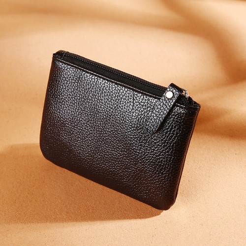 Unisex PU Leather Small Wallet Card Key Holder Zip Solid Coin Purse Clutch Ba ♢ - Picture 14 of 17