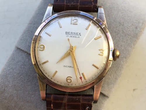 Vintage 9K 375 Gold Bernex Men's Manual Wind Watch 9K Solid Gold Swiss Made - Picture 10 of 22