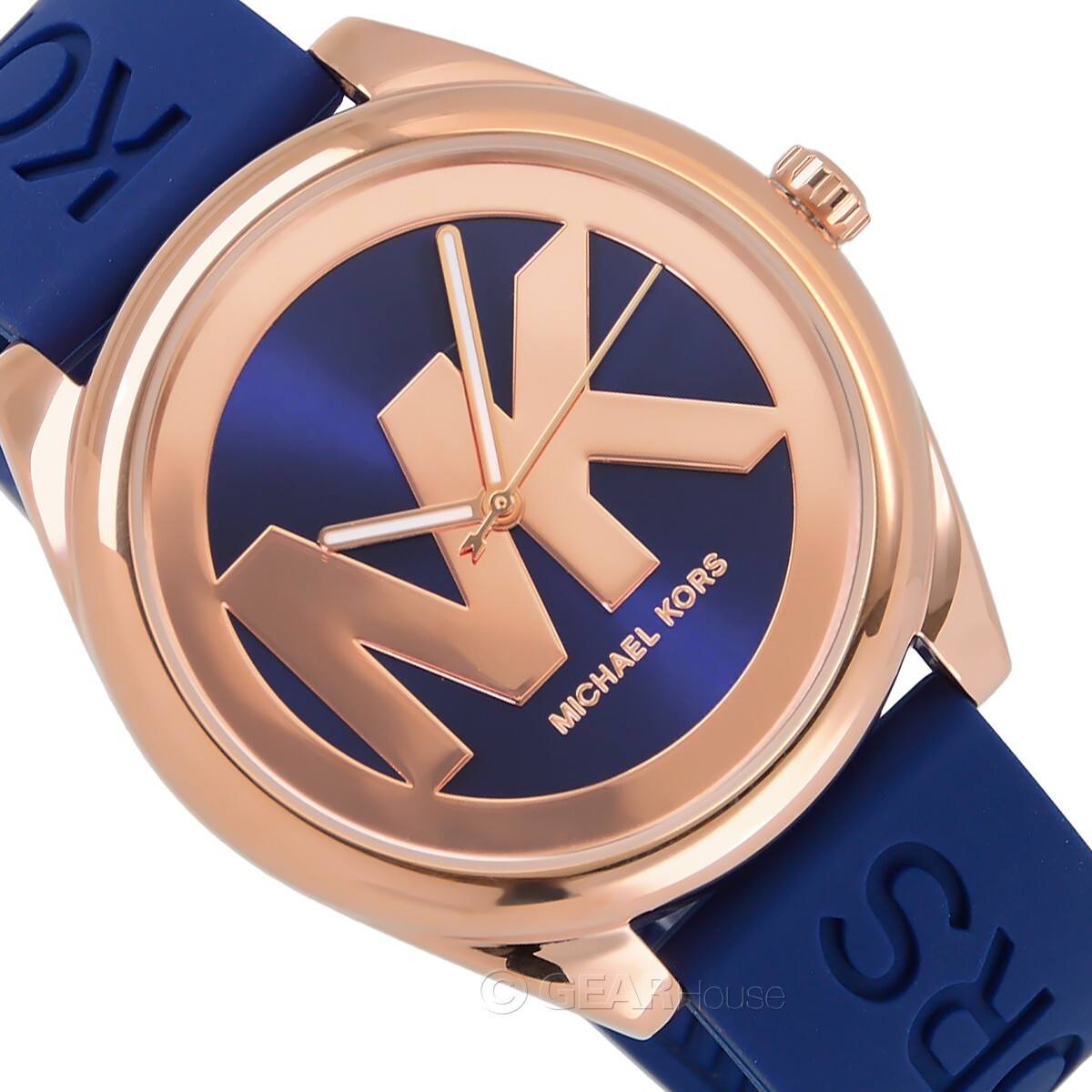 Michael Kors Womens Janelle Rose Gold Watch, MK Logo Dial Michael Kors Womens Janelle Rose Gold Watch, MK Logo Dial