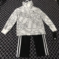 Adidas Boys 2 piece Hoodie Tiro Pants Set Sz 4 Black White