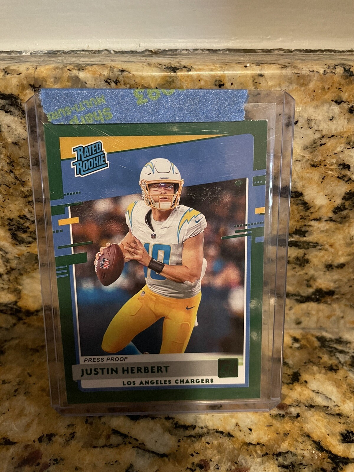 2020 Donruss Justin Herbert Press Proof Green Rated Rookie RC #303