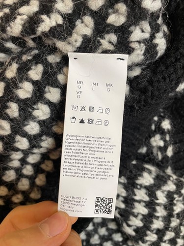 HUGO BOSS WOMENS wool cropped oversized High Neck sweater size L - Picture 10 of 12