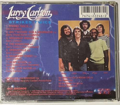 Larry Carlton Strikes Twice MCA Fingerprints Warner Bros Jazz Guitar Lot 2 CD - Picture 2 of 8