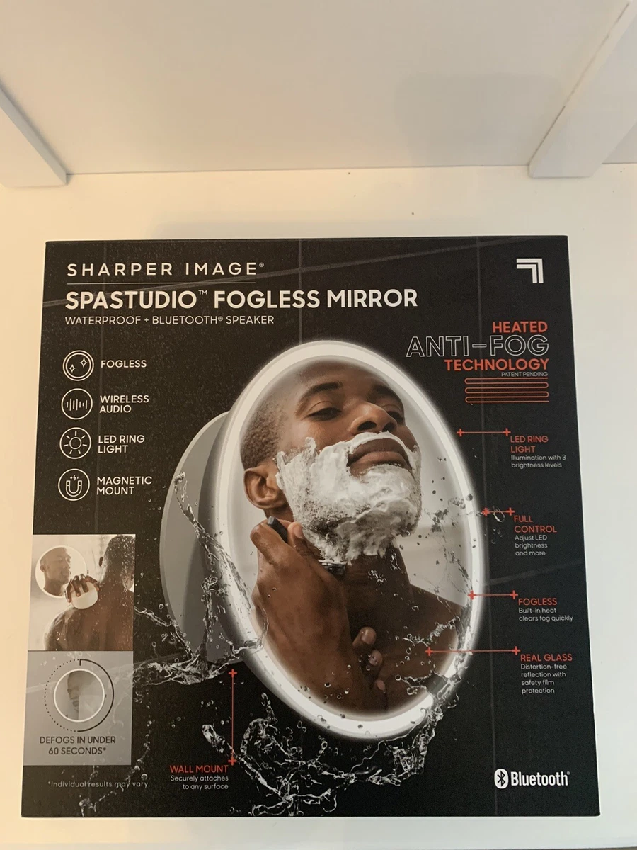 Sharper Image SPASTUDIO Waterproof Fogless Shower Mirror With Bluetooth  Speaker | eBay