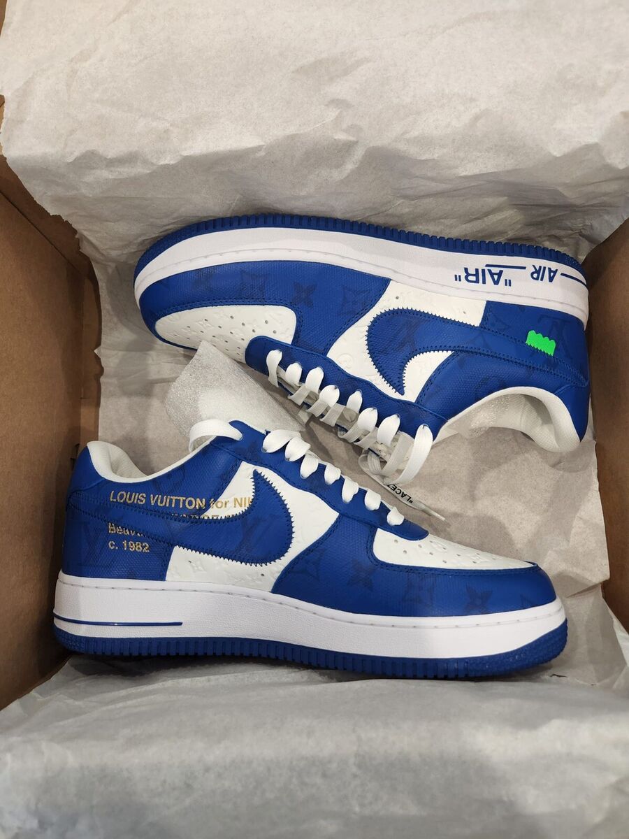 Nike Air Force 1 Low x Louis Vuitton x Virgil Abloh Blue Men's Size 8.5