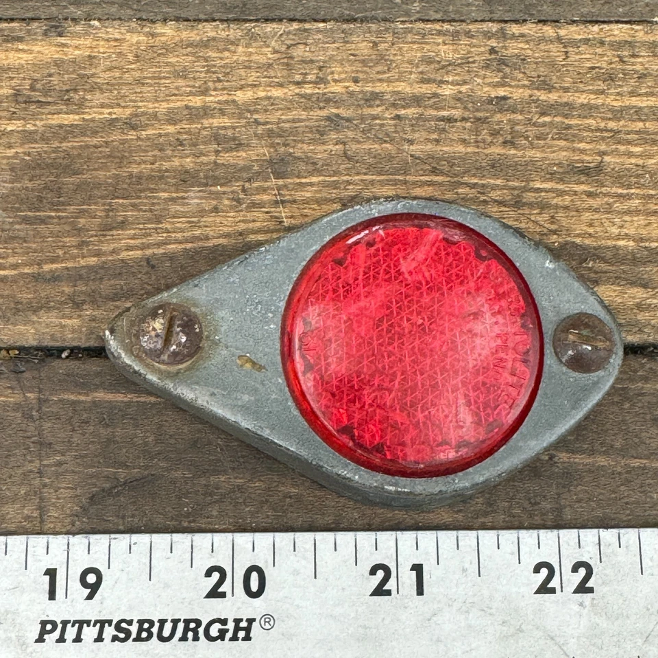 Reflector guardabarros trasero rojo de preguerra Wald Mayville KY vintage Shelby lágrima años 40 30 Foto 3 de 4