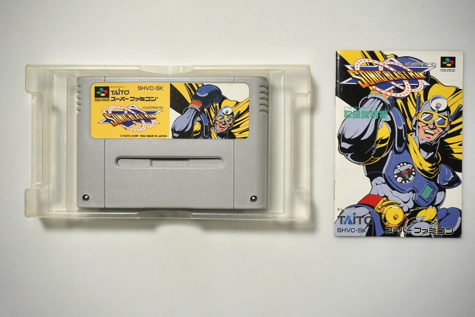 Super Famicom Sonic Blast Man en caja Japón SFC juego vendedor de EE. UU. Foto 3 de 4