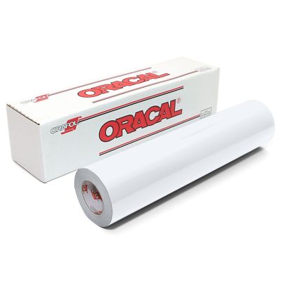 Oracal 651 12'' x 10ft White Glossy Adhesive Vinyl Roll for Craft Sign Cutter 