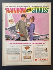 1964 TWA Airlines / Devoe Sweep Stakes - Print Advertisement  (13.5 x 10.5)