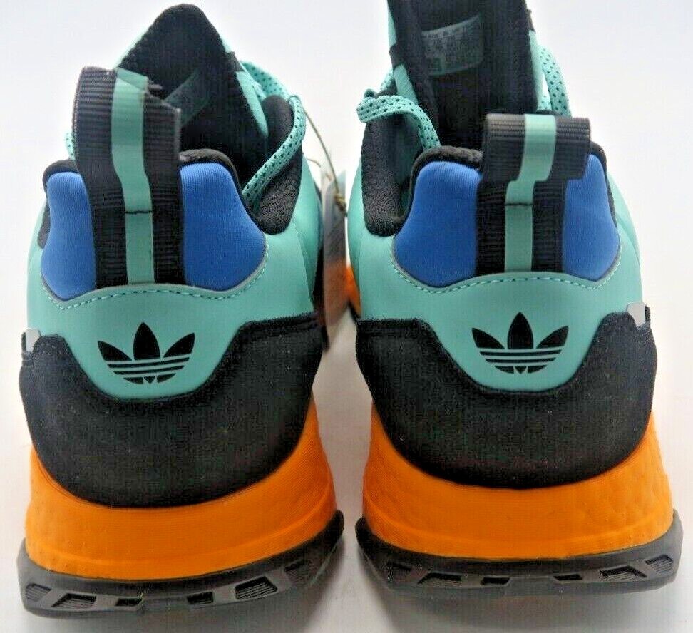 Adidas Men's ZX 1K Boost Athletic Shoes Acid Mint Orange/Blue Adidas Men's ZX 1K Boost Athletic Shoes Acid Mint Orange/Blue