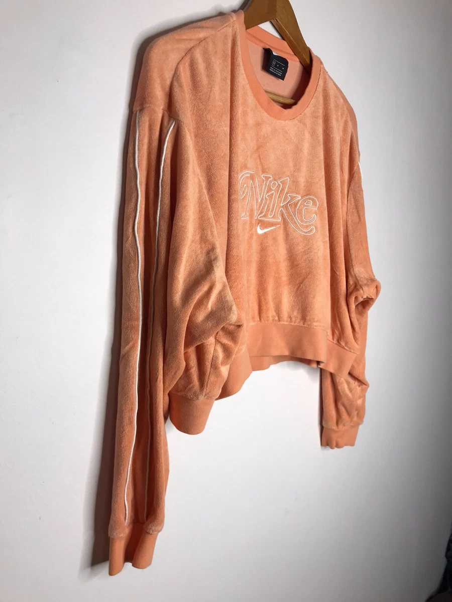 Nike Sportswear Women s Medium Peach Retro Femme Terry Cropped