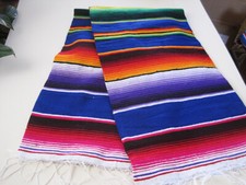 Authentic Mexican Saltillo Serape , Brilliant colors 84 x 60 Blanket throw Yoga